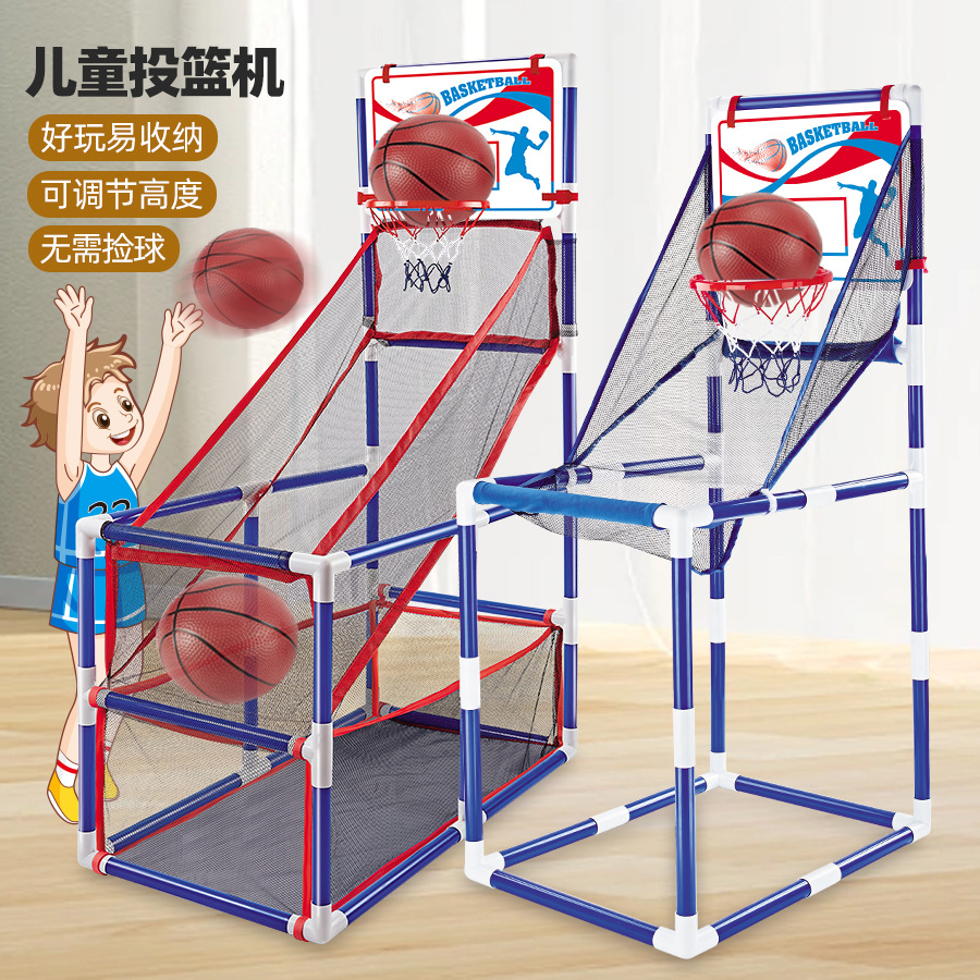 跨境兒童籃球玩具戶外運動器材移動式摺疊組裝投籃機室內競爭互動