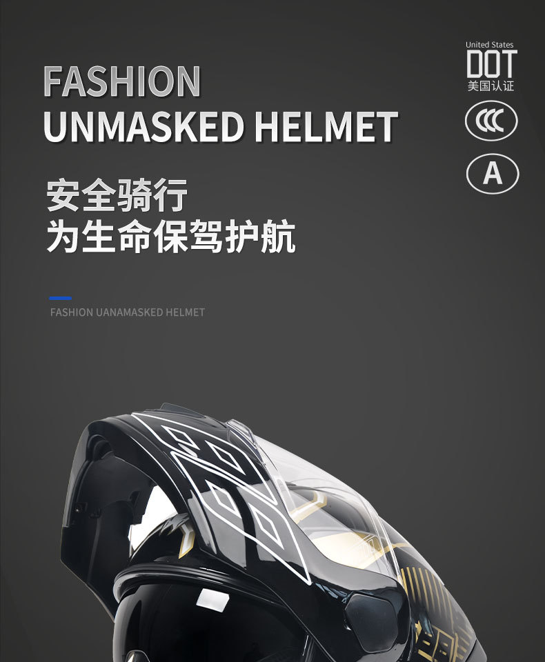 Ad Electric Motorcycle Helmet Men's and Women's Motorcycle Safety Helmet All-Season Full-Face Helmet 3C/Dot Certified Open-Face Helmet