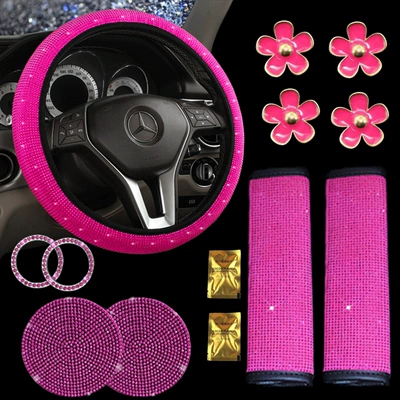 Cover, Seat Belt Shoulder | Steering wheel cover - all-rose-red-38cm