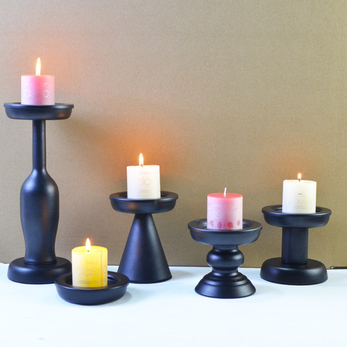 AMZ new creative iron candle tray black American scented candle cup romantic atmosphere decorative candle holder