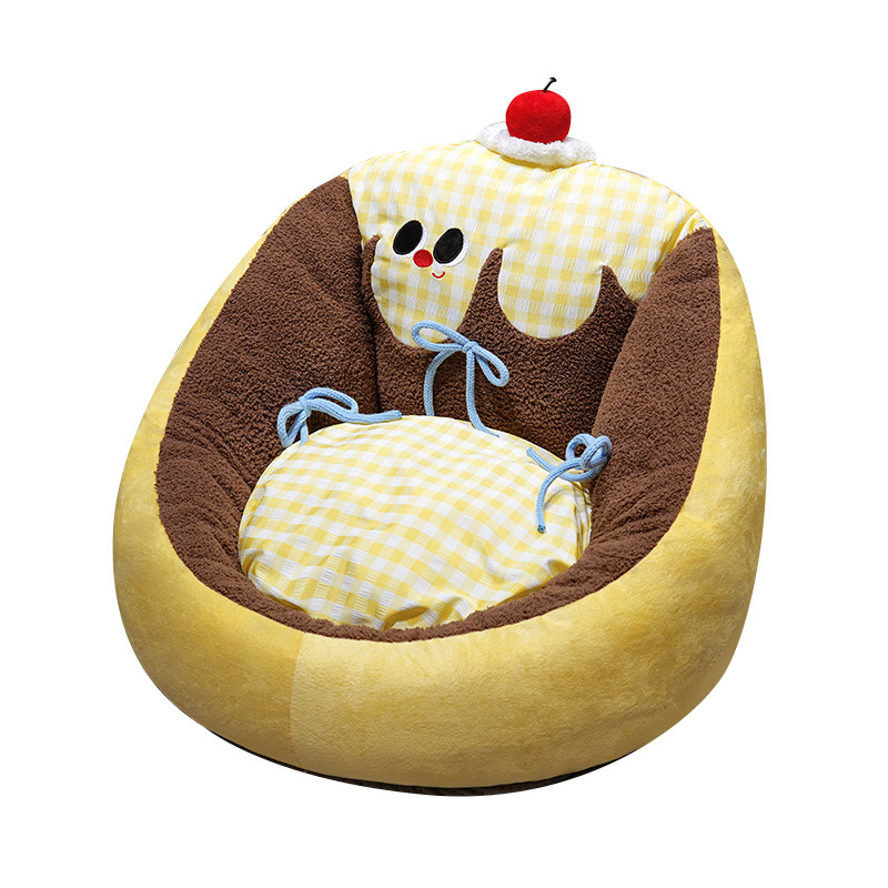 Círculos animados grandes ojos pudín futon cojín dormitorio pequeño sofá en el suelo grueso tatami silla de asiento cojín de piernas