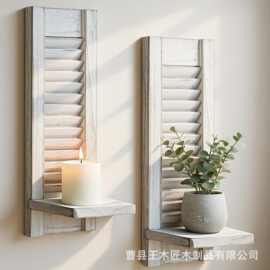 木质壁挂式置物架墙面绿植花架客厅卧室墙上收纳展示架蜡烛台架
