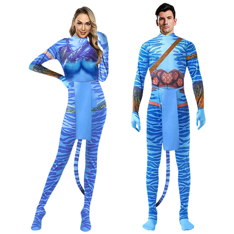Disfraces de Halloween 2024 Water Road Avatar 2 ropa de cosplay ropa para adultos y niños película de cosplay mismo escenario medias mono