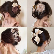 高级感大号发抓轻奢褶皱后脑勺夹子鲨鱼发夹2025新款发卡头饰气质