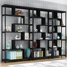 简易书架置物架简约客厅落地隔断办公室货架展示柜储物博古架铁艺