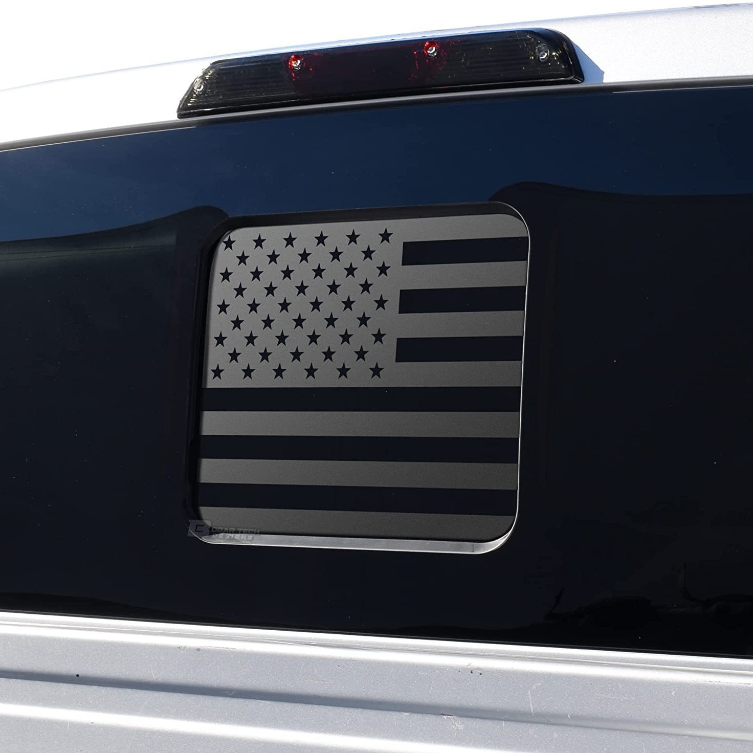 Ventana media trasera bandera americana vinilo Decal para Ford F150 F250 F350 negro mate Coche