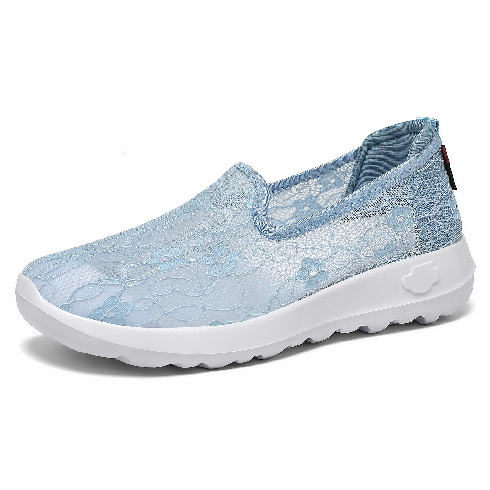 Zapatos de mujer de verano nuevos zapatos casuales de encaje de malla transpirable zapatos de madre ligeros con suela suave y cómodos zapatos para personas mayores zapatos de caminar