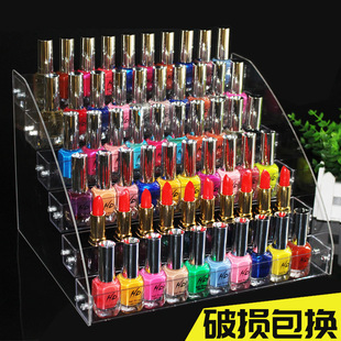 Nail Polish Display Rack Counter Step Rack Transparent Nail Salon Storage Rack Lipstick Box Cosmetics Rack Wholesale in Stock