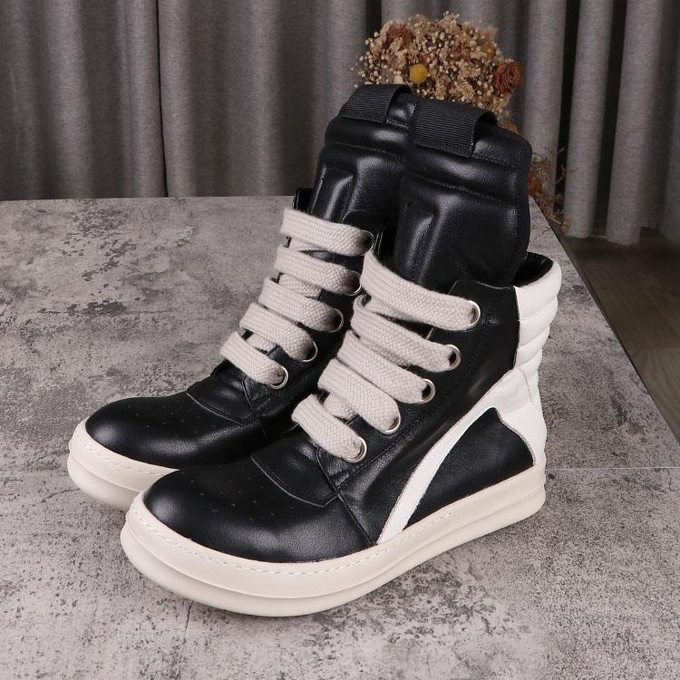 C501經典真皮倒三角五芒星潮流厚底板RO粗鞋帶潮鞋gd同款高幫男