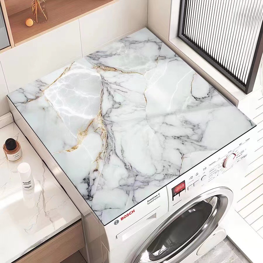 Cojín de lavadora de tambor cubierta de polvo microondas refrigerador techo protector solar tela sin lavado estilo de barro de diatomeas de corte