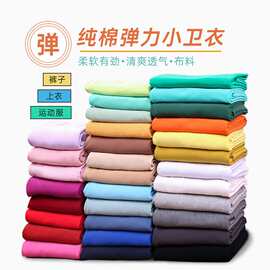 全棉40s弹力小毛圈 春夏柔软卫衣面料  运动裤四面弹力针织面料