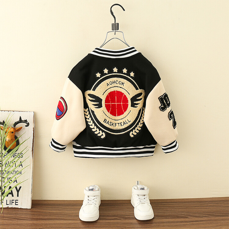 Boys' A-line Labeled Baseball Jersey 2024 Spring and Autumn New Korean Edition Children's Fashion Brand Coat Baby_voghion.com