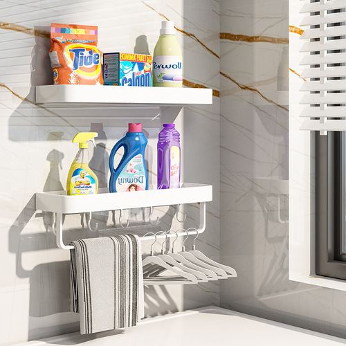 White kitchen rack wall-mounted punch-free household space aluminum condiment corner cutting board storage spice rack
