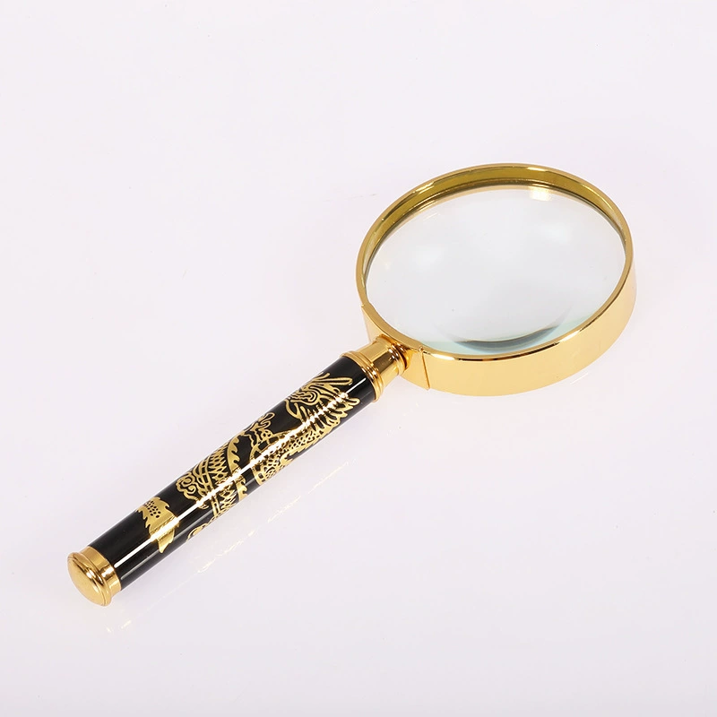 Старик читает увеличительное стекло в 5 раз выше изысканный диаметр 60mm70mm80mm90mm Ручка дракона пластиковая рамка