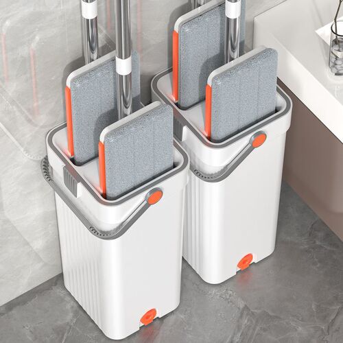 Selected premium wash-free flat mop bucket set lazy mop household dry and wet two-in-one mopping cloth one swipe clean floor mop