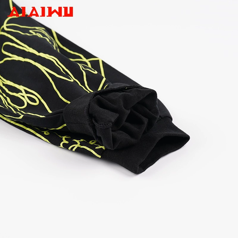 艾艾屋 Осень длинный рукав для мальчиков, черная футболка, толстовка, для подростков