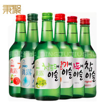 韩国进口真露竹炭酒草莓李子西柚青葡萄果味酒360ml*20瓶