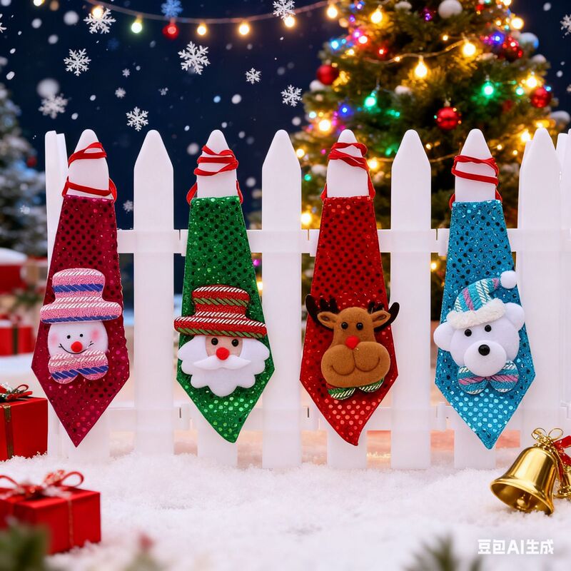 Christmas Decoration Supplies, Small Gifts for Adults and Kidsren, Creative Small Gifts, Sequined Ties