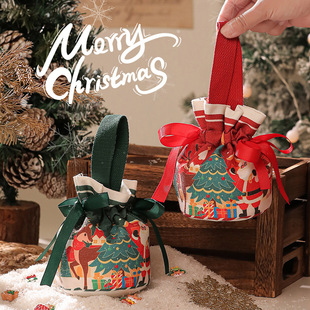 New 2025 Creative Portable Canvas Apple Bag Christmas Gift Bag Christmas Eve Apple Gift Box Christmas Gift