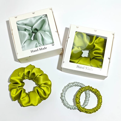Women 100% Mulberry Silk Scrunchie – Saç üçün rezinlər