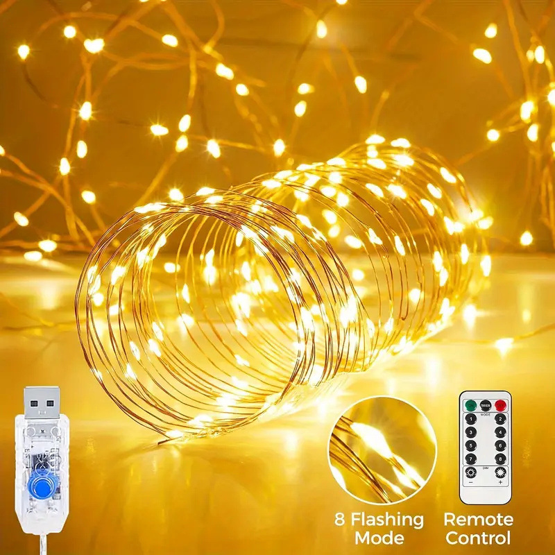 LED Sternenhimmel V Hängeleuchte mit magischer Bohne, dreifarbig dimmbar, RGB-Lichter, Niederspannungs-Lichtquelle, warmweiße Atmosphärenleuchte, Kupferdraht-Lampe