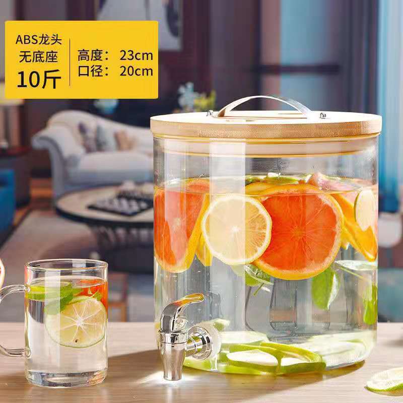Hervidor frío de gran capacidad, hervidor de agua frío con grifo, hervidor de limón, jugo, bebida de cola, contenedor de barril, botella de vidrio de vino empapado