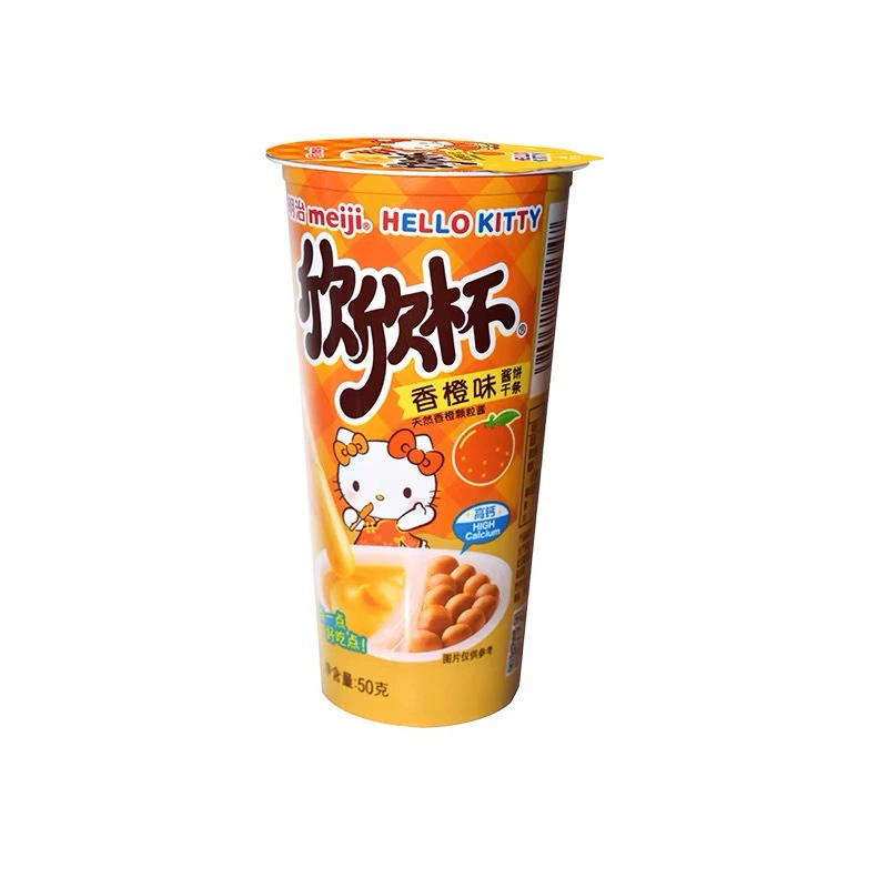 Meiji Meiji Xinxin Cup молоко клубника шоколадная - соус японский окуненный печенье-палочка закуска 50 г