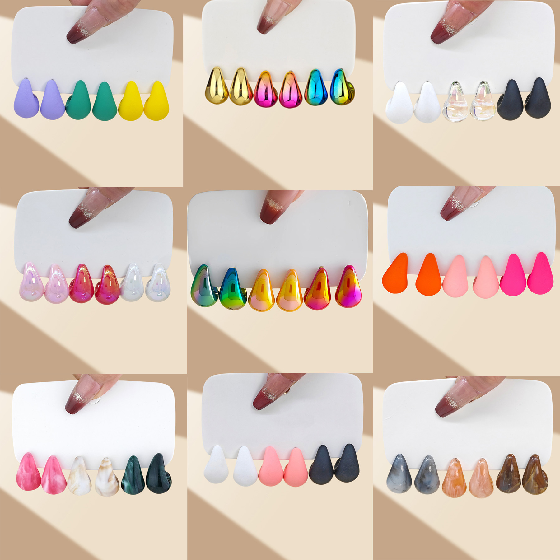 summer elegant earrings drop-shaped