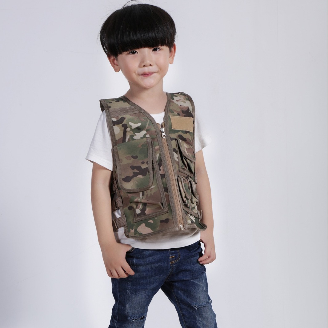 军迷户外绝地男女儿童马甲三级甲服装战术背心迷彩童装迷彩服吃鸡