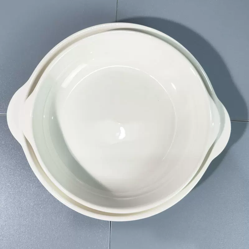 陶瓷白色批发鲍鱼盘肠粉双耳菜盘子西餐厅酒店家用后厨摆台餐具