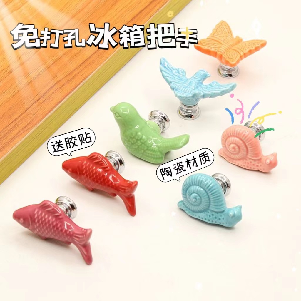 Cartoon three dimensional cute glass fridge magnet