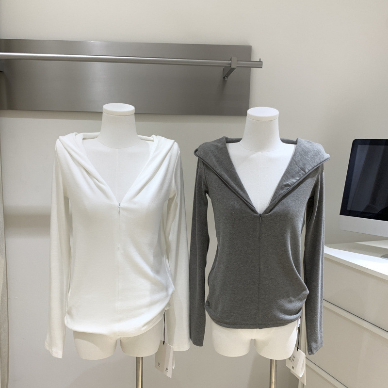 Classic Return with Extra Colors, Casual Jacket Hoodie, Half Placket Sweatshirt, Elastic Slimming Look Top