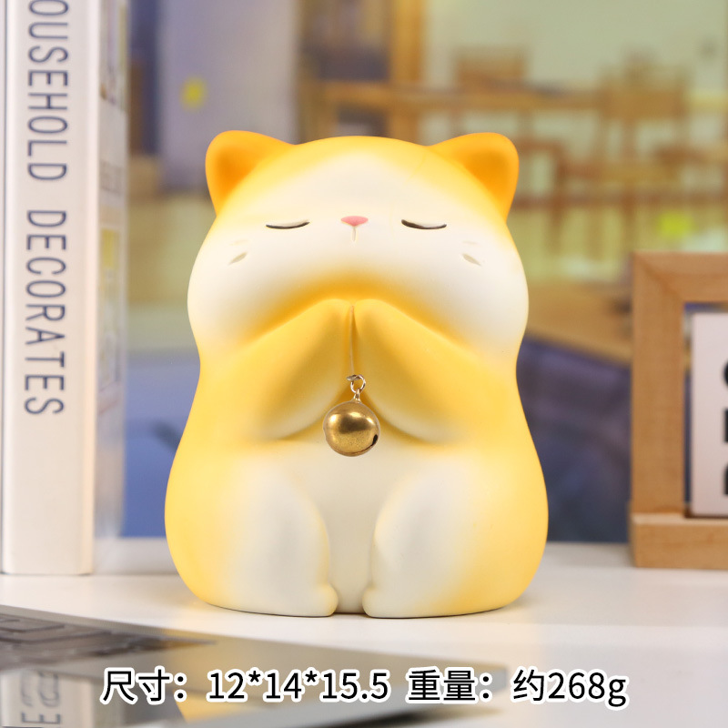 卡通猫猫桌面摆件 福瑞猫猫中号摆件萌创意设计可爱萌趣存钱罐|undefined