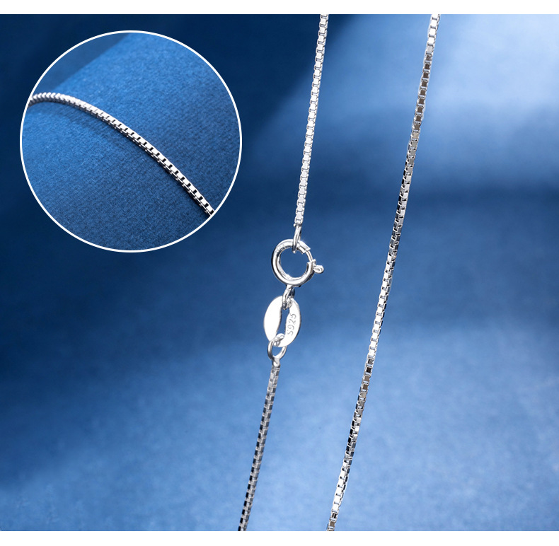 Melon seeds chain, cable chain, box chain Chain Type 1 Piece 925 Sterling Silver Geometric 925 Sterling Silver Melon Seeds Chain Cable Chain Box Chain Chain Necklace