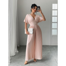 N 33799 V-neck High Waist Ruched Jumpsuit V �����ѹ�������