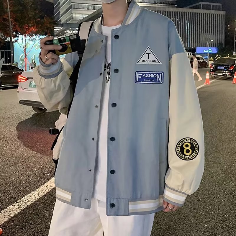 棒球服外套男春秋季韩版潮牌潮流ins宽松百搭港风学生夹克上衣服
