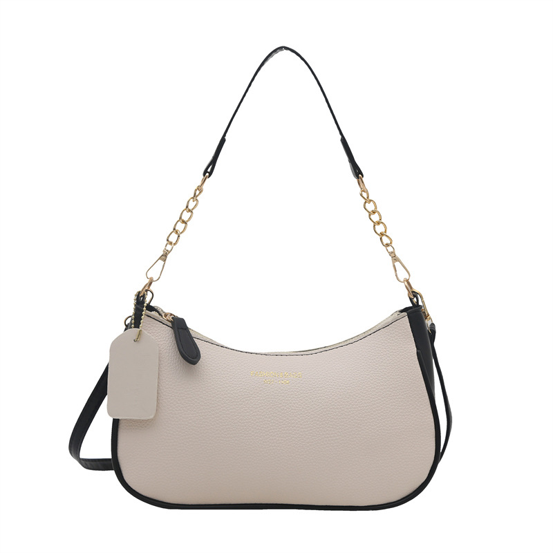 Bolsos debajo de las axilas para mujeres 2025, nueva moda de moda bolso de hombro textural damas primavera lichi patrón bolso de trabajo pequeño