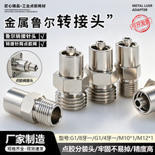 金属电子鲁尔转接头针头针筒点胶阀1/4分牙1/8