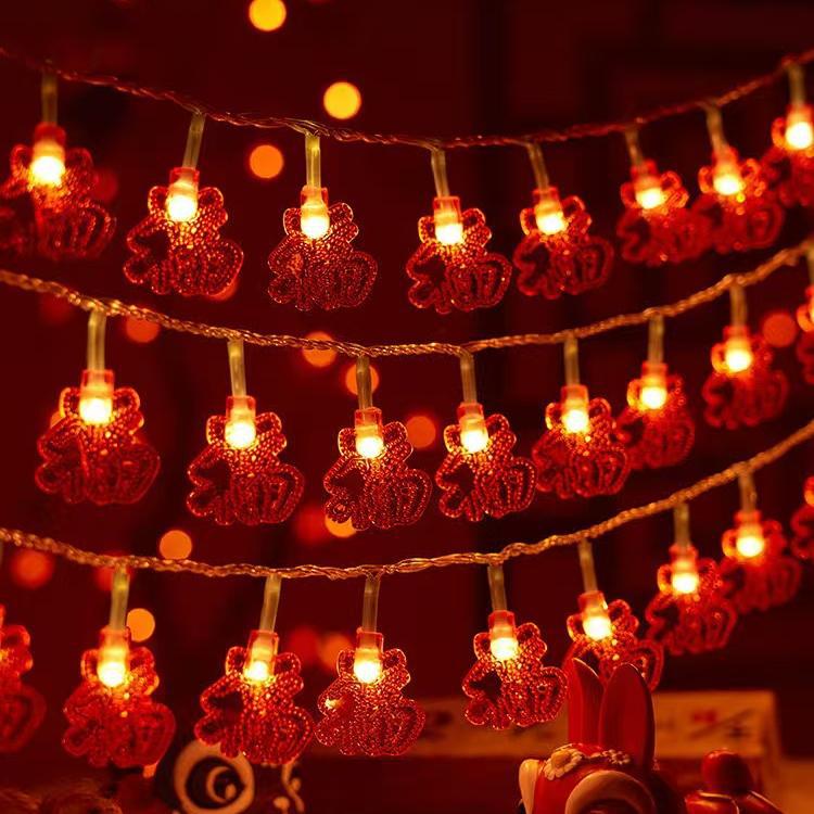 Bienvenido al Año Nuevo LED Lámparas de color pequeñas linternas Fu caracteres chinos decoración de primavera caracteres habitación decoración de Año Nuevo atmósfera