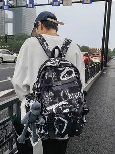 Tide, brand backpack, men's capacious casual school bag, for students, for secondary school