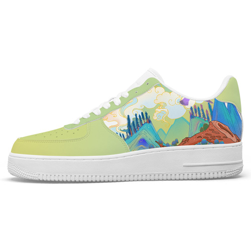 Customize a pair of men's cross-border sneakers, trendy casual chunky white shoes, starting with a pair of Air Force 1 in a national trend style.