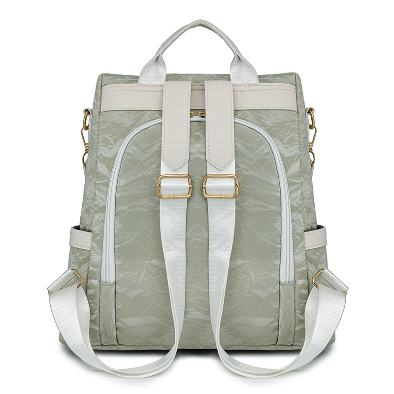 Bolsos para mujer 2024 nuevas señoras casuales mochila antirrobo color de contraste simple paquete mochila de viaje de doble propósito al por mayor