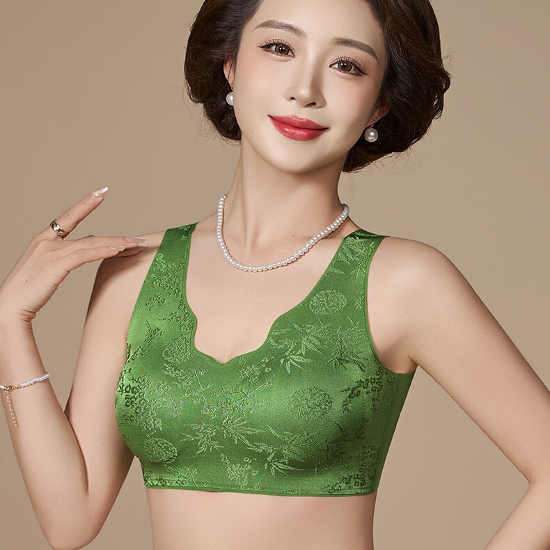 中国风提花无痕内衣女小胸聚拢防下垂无钢圈收副乳运动文胸罩薄款|undefined