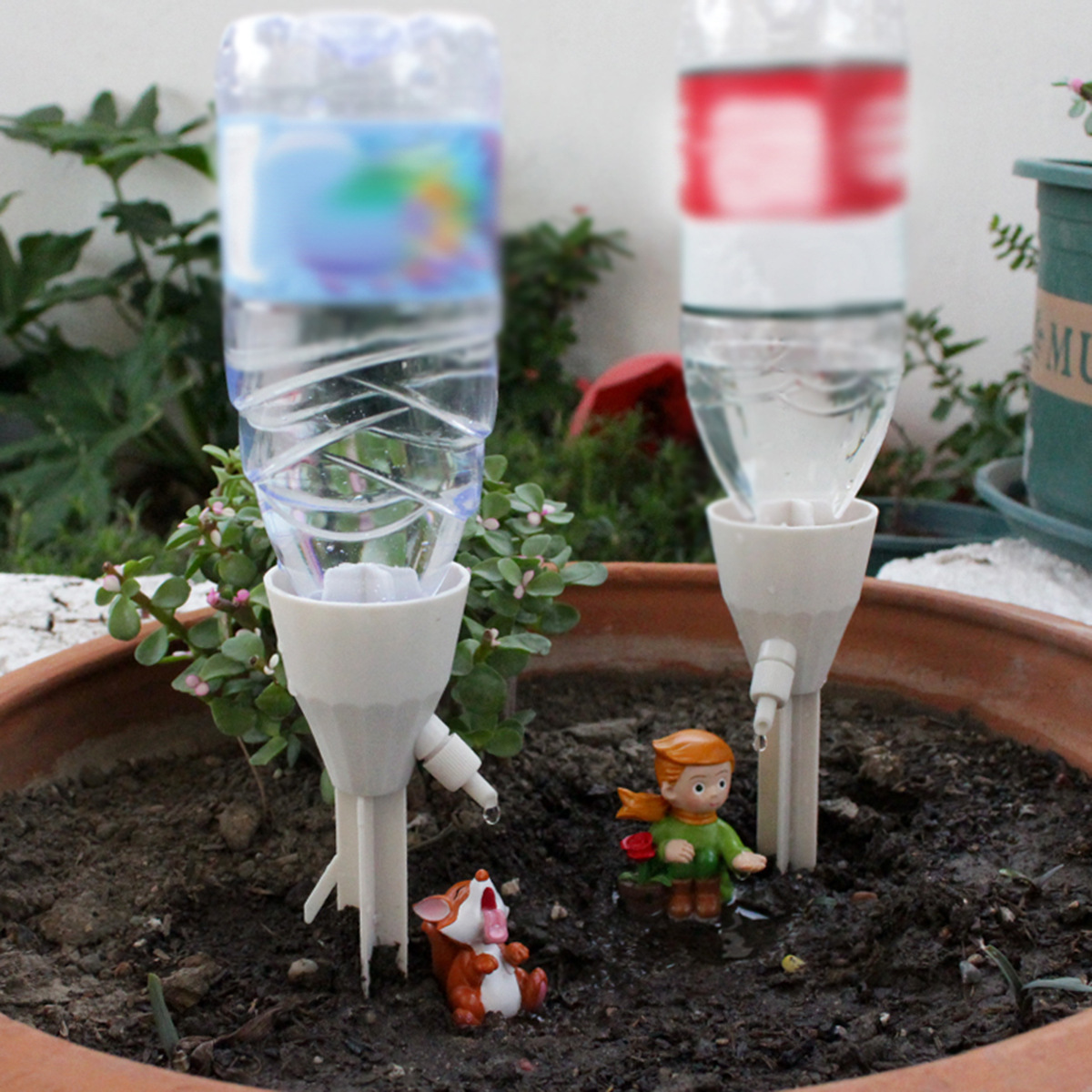 Little Prince and Fox Lazy Man Automatic Flower Watering Drip Irrigation Adjustable Dripper Sipper Flow Rate Potted Decorative Pendulum