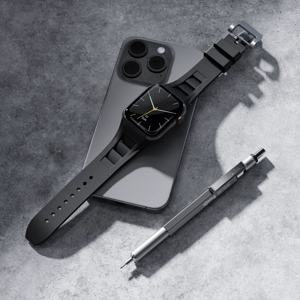 Подходит для Apple Watch: жидкий силиконовый ремешок S9 с пряжкой‑штифтом, складной ультра‑ремешок