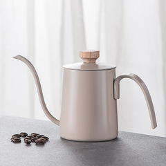 Coffee hand brewing pot stainless steel coffee pot with lid hanging ear long mouth pot thin mouth pot outdoor camping water boiling coffee pot
