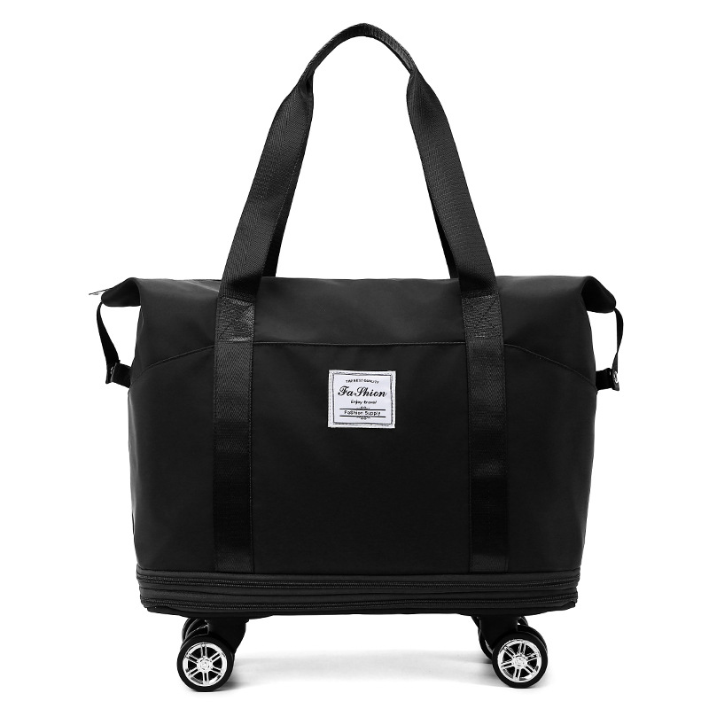 Bolsa de viaje de gran capacidad, rueda universal, bolsa de fitness deportiva extensible de doble capa portátil, bolsa de almacenamiento de viaje de viaje de corta distancia