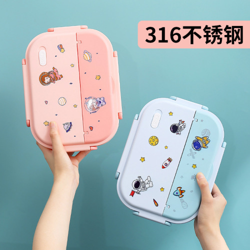 316 stainless steel insulated kindergarten lunch box for students, special children's lunch box with cartoon pattern