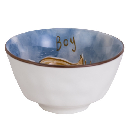 Strictly Selected Parent-Child Bowl Creative Family Four-Person Set Tableware Household Cute Ceramic Bowl Playful Rice Bowl