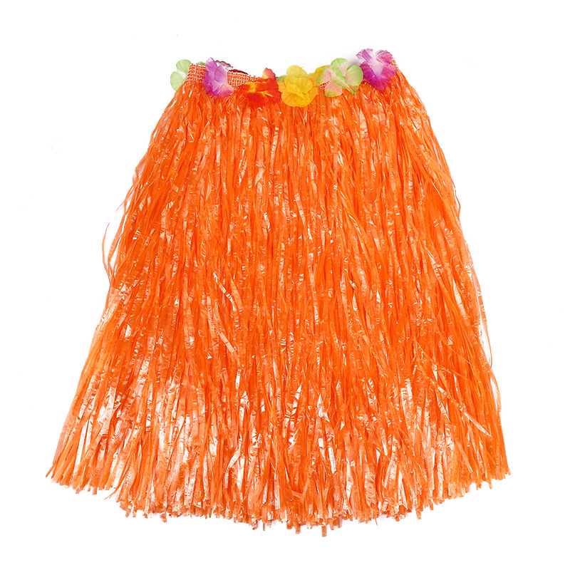 Fuente de fábrica al por mayor de falda de paja hawaiana para adultos y niños de actividad general vestido de falda de paja de una sola capa